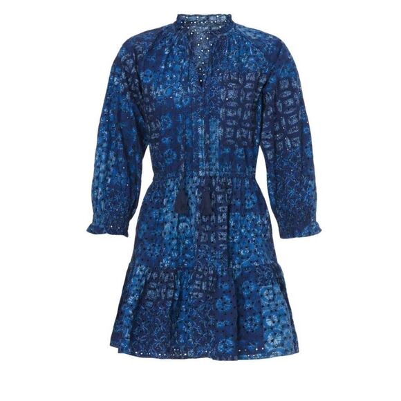 Lauren Ralph Lauren Eyelet Puff Sleeve Tiered Patchwork Dress Sz 8 NWT MSRP $185 - Picture 8 of 16